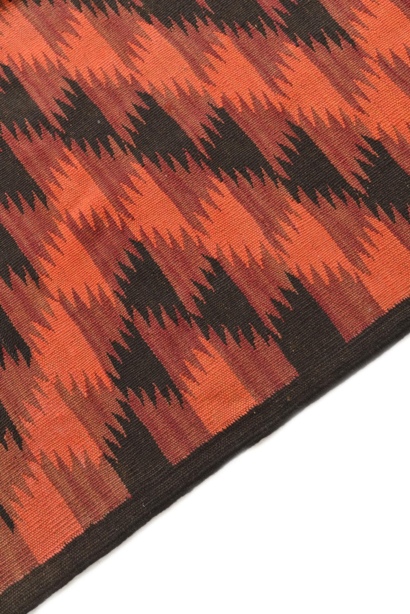 4' 3 x 15' Hand Woven Kilim Fars Wool Runner Rug