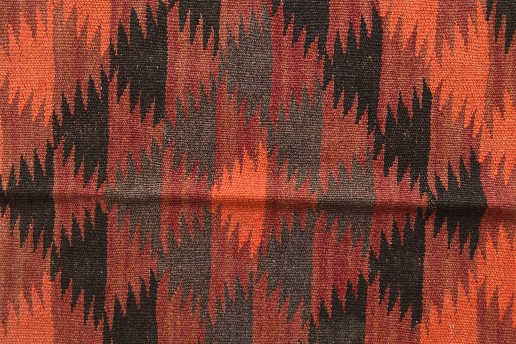 4' 3 x 15' Hand Woven Kilim Fars Wool Runner Rug