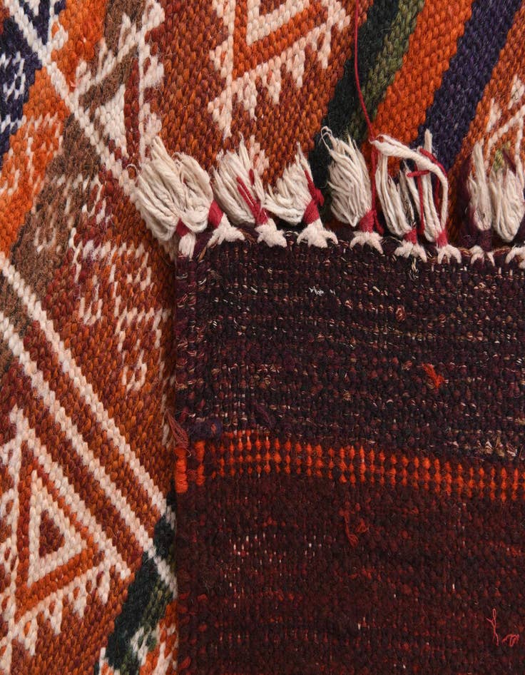 Detail image of 4' x 11' 2  Hand Woven Kilim Fars Wool Runner Rug
