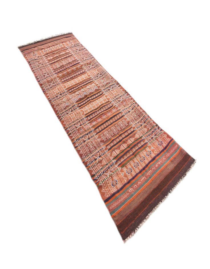 Detail image of 4' x 11' 2  Hand Woven Kilim Fars Wool Runner Rug