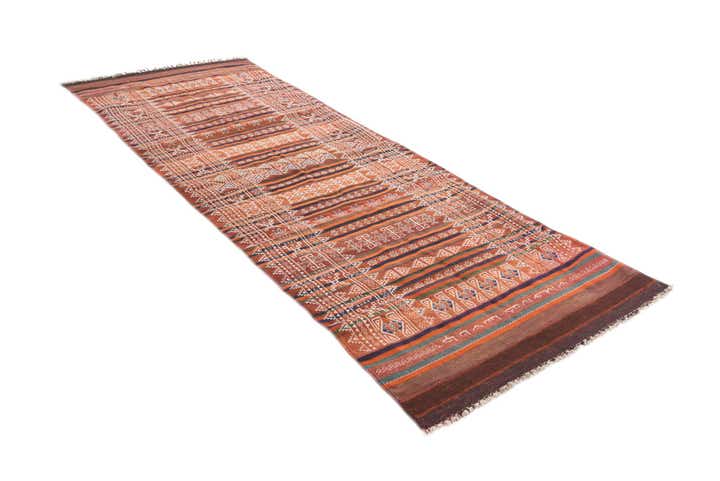4' x 11' 2 Hand Woven Kilim Fars Wool Runner Rug
