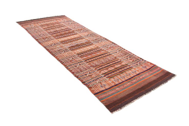 Detail image of 4' x 11' 2 Hand Woven Kilim Fars Wool Runner Rug