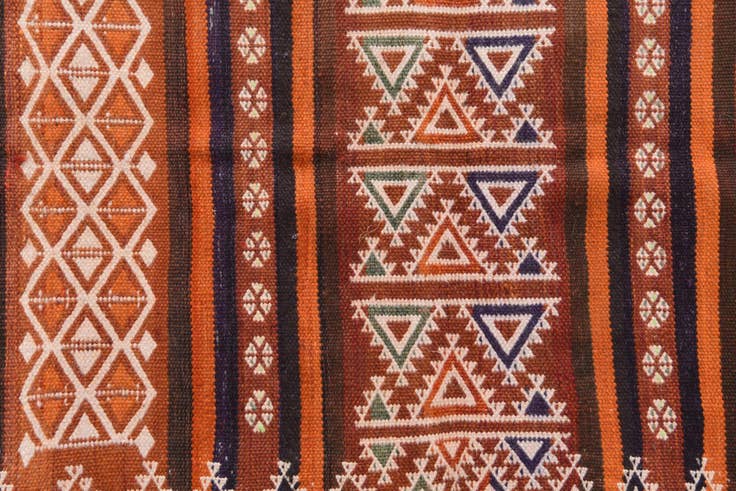 Detail image of 4' x 11' 2 Hand Woven Kilim Fars Wool Runner Rug