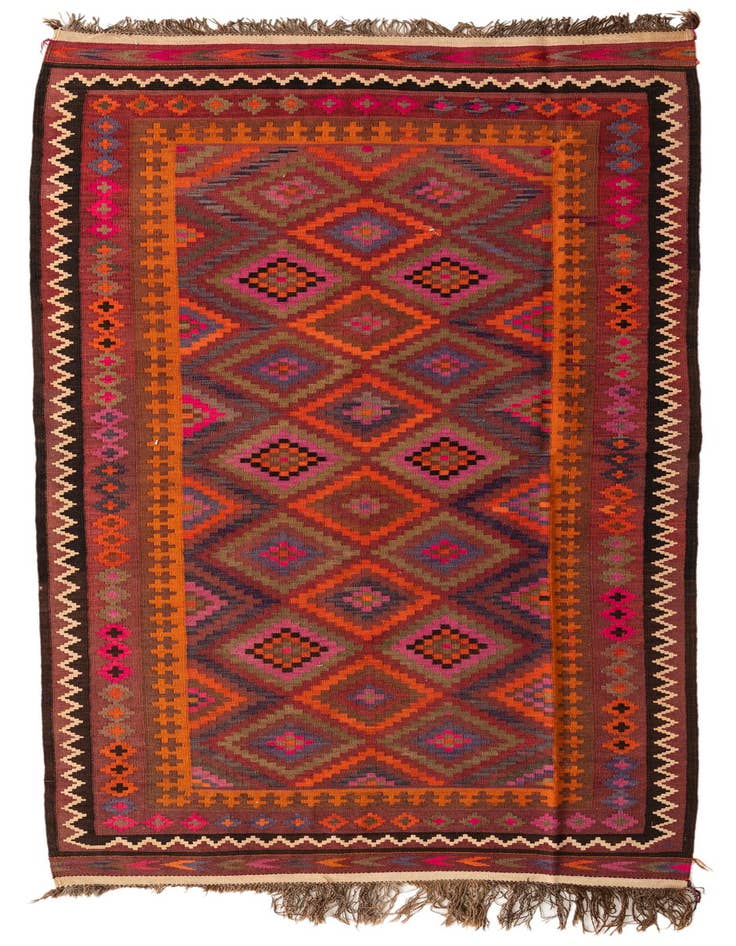 Detail image of 4' 10 x 10' 3 Hand Woven Kilim Fars Wool Runner Rug