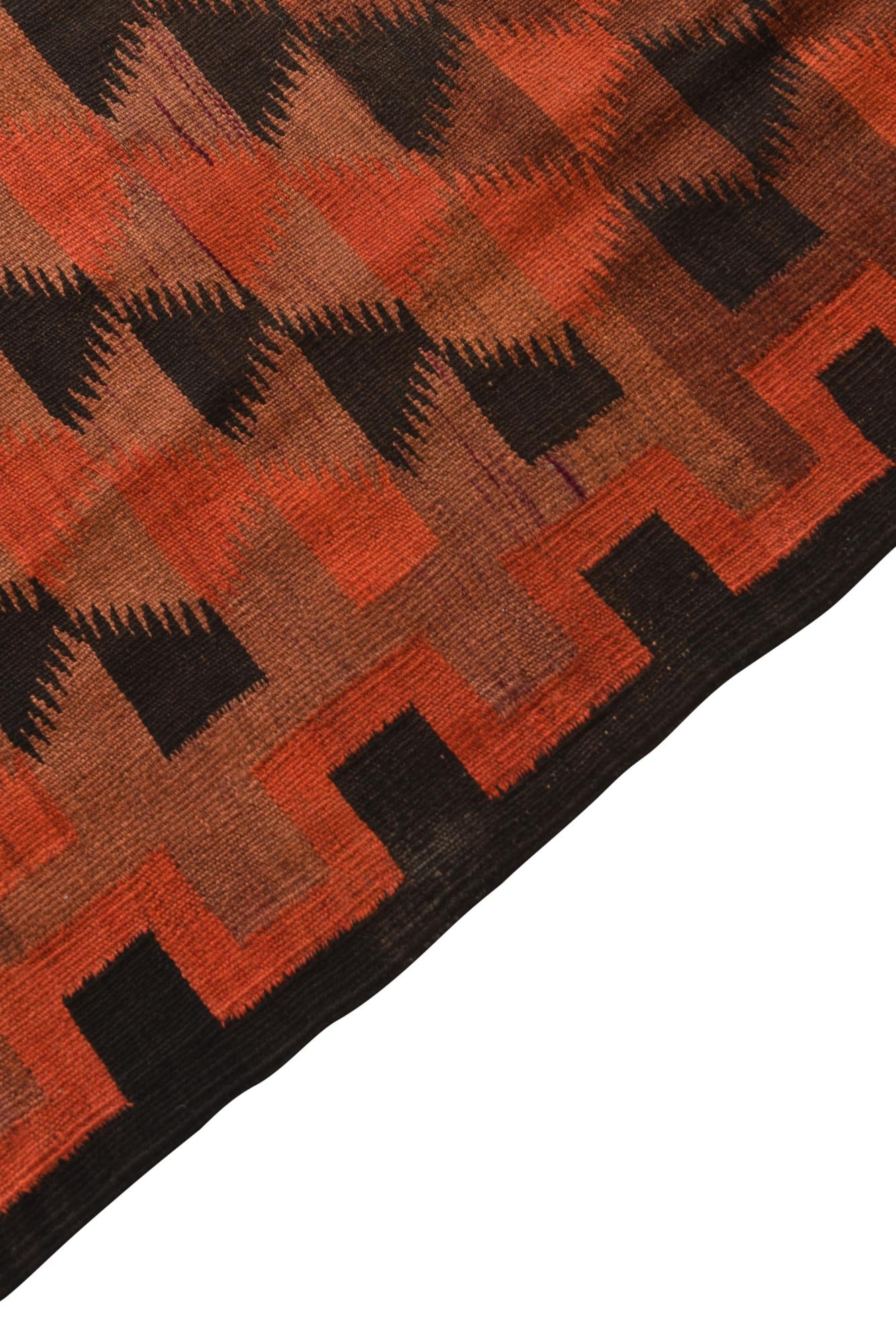 4' 8 x 15' 6 Hand Woven Kilim Fars Wool Runner Rug