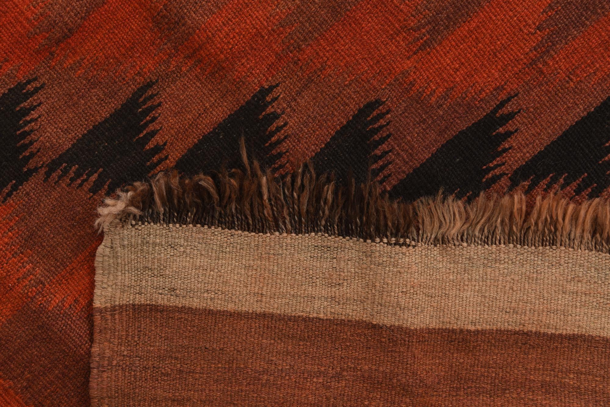 4' 8 x 15' 6 Hand Woven Kilim Fars Wool Runner Rug
