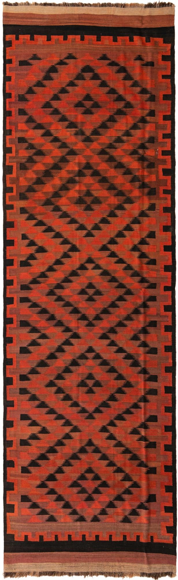 4' 8 x 15' 6 Hand Woven Kilim Fars Wool Runner Rug