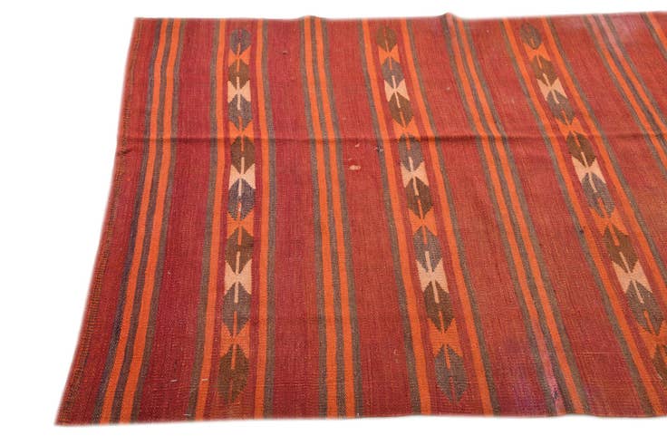 Detail image of 4' 5 x 11' 3 Hand Woven Kilim Fars Wool Runner Rug