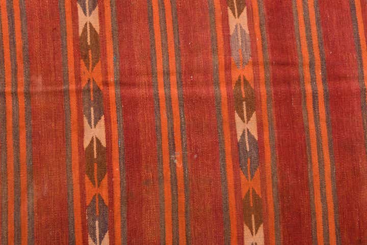 4' 5 x 11' 3 Hand Woven Kilim Fars Wool Runner Rug