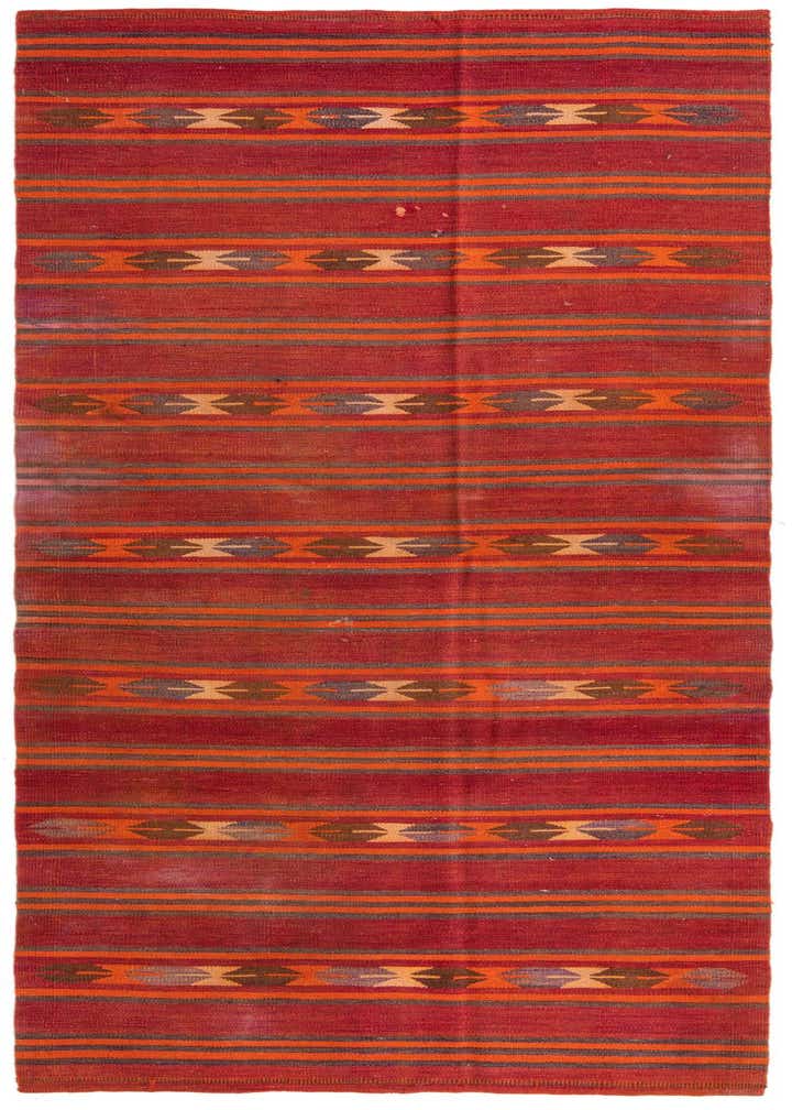 4' 5 x 11' 3 Hand Woven Kilim Fars Wool Runner Rug