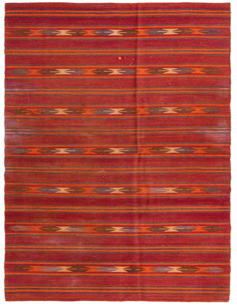 4' 5 x 11' 3 Hand Woven Kilim Fars Wool Runner Rug