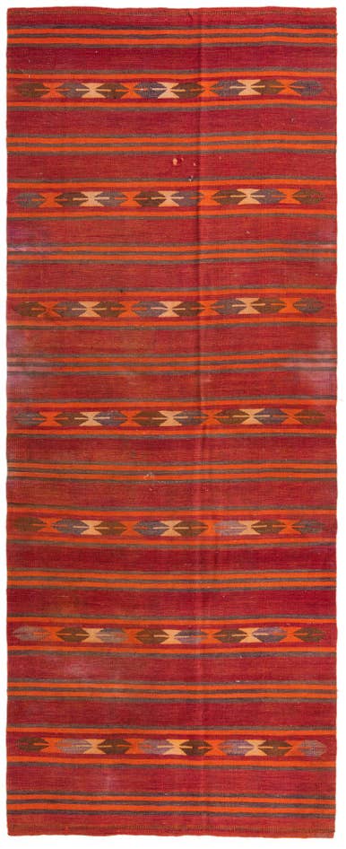 Detail image of 4' 5 x 11' 3 Hand Woven Kilim Fars Wool Runner Rug