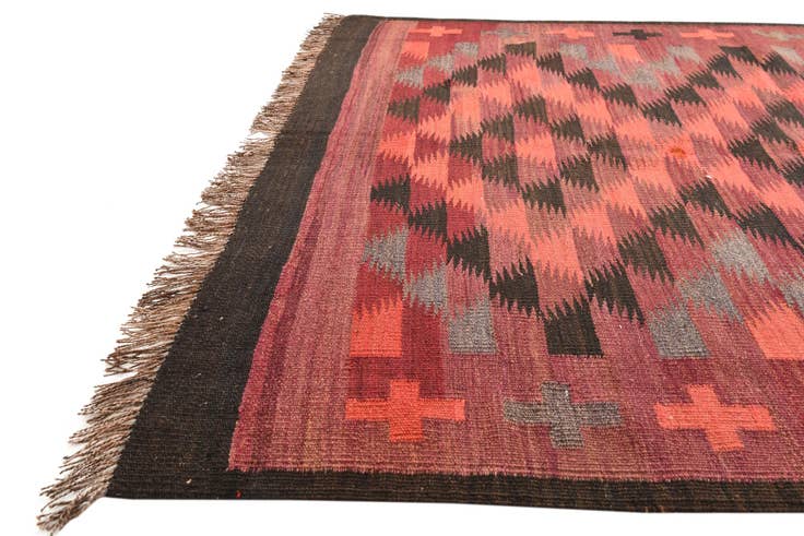 Detail image of 4' 5 x 14' Hand Woven Kilim Fars Wool Runner Rug