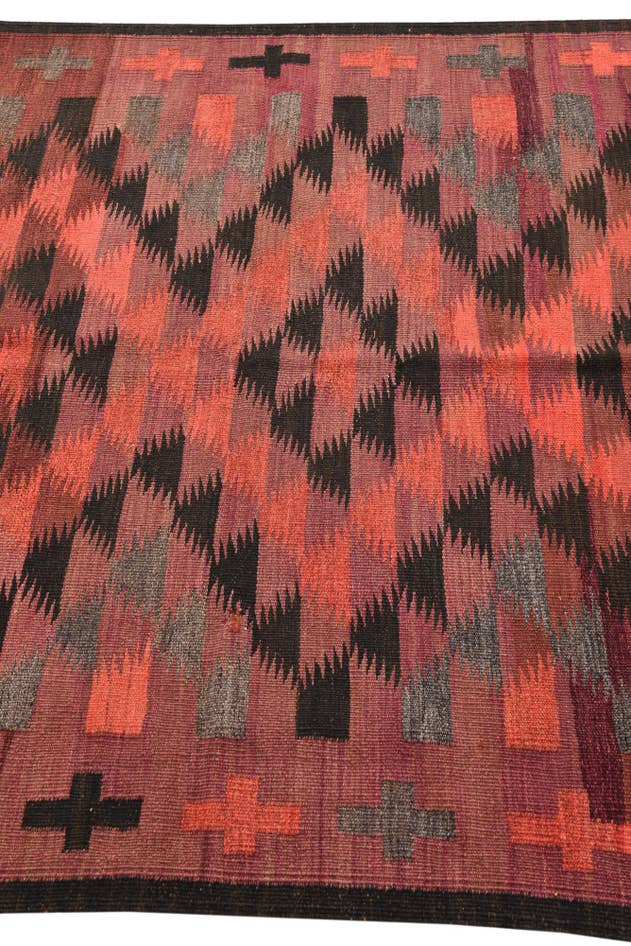 Detail image of 4' 5 x 14' Hand Woven Kilim Fars Wool Runner Rug
