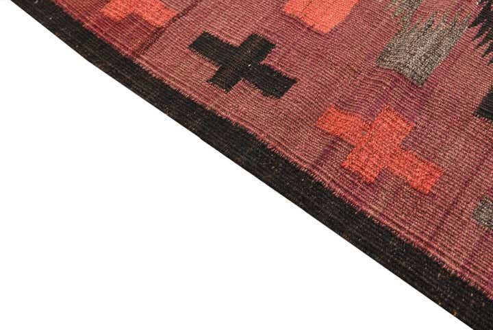 4' 5 x 14' Hand Woven Kilim Fars Wool Runner Rug
