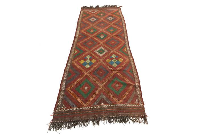 2' 10 x 9' Hand Woven Kilim Fars Wool Runner Rug