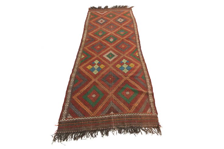 Detail image of 2' 10 x 9' Hand Woven Kilim Fars Wool Runner Rug