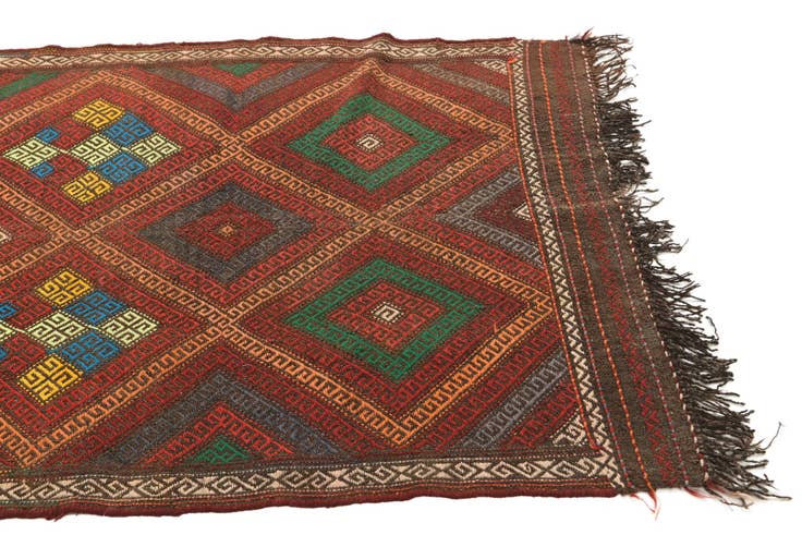 Detail image of 2' 10 x 9' Hand Woven Kilim Fars Wool Runner Rug