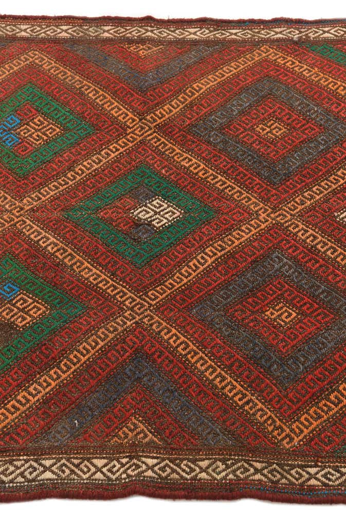 2' 10 x 9' Hand Woven Kilim Fars Wool Runner Rug