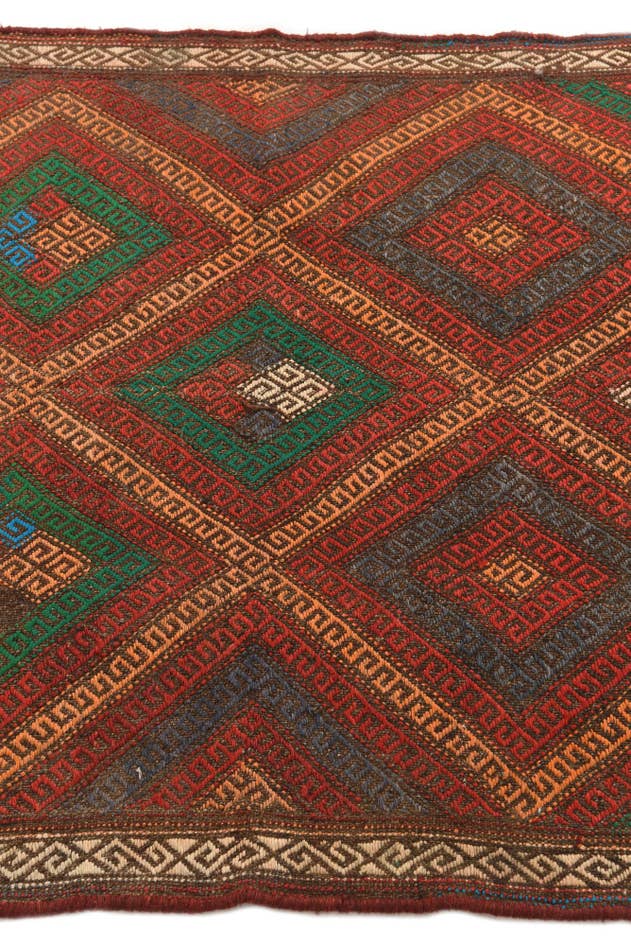 Detail image of 2' 10 x 9' Hand Woven Kilim Fars Wool Runner Rug