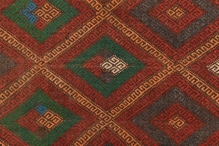 Detail image of 2' 10 x 9' Hand Woven Kilim Fars Wool Runner Rug