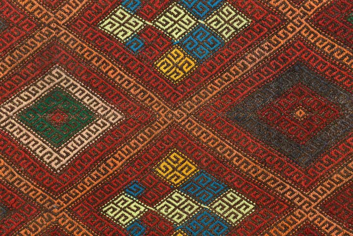 2' 10 x 9' Hand Woven Kilim Fars Wool Runner Rug