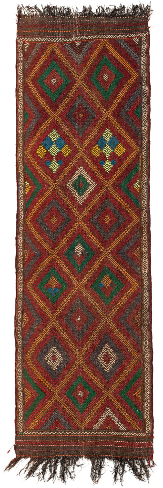2' 10 x 9' Hand Woven Kilim Fars Wool Runner Rug