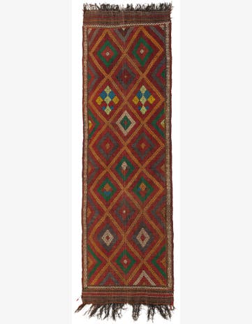 2' 10 x 9' Hand Woven Kilim Fars Wool Runner Rug