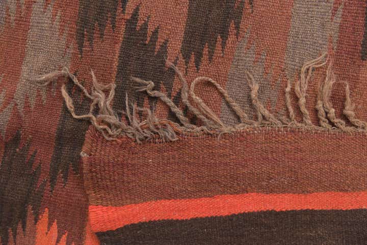 4' 4 x 11' 9 Hand Woven Kilim Fars Wool Runner Rug