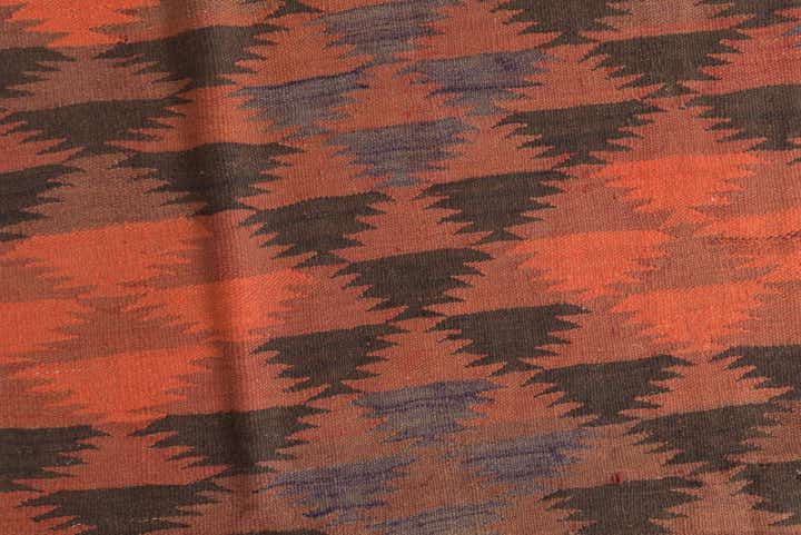 4' 4 x 11' 9 Hand Woven Kilim Fars Wool Runner Rug