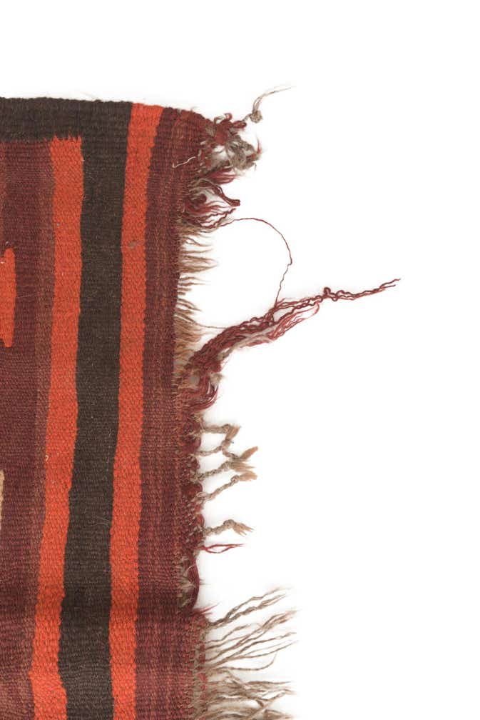 4' 4 x 11' 9 Hand Woven Kilim Fars Wool Runner Rug