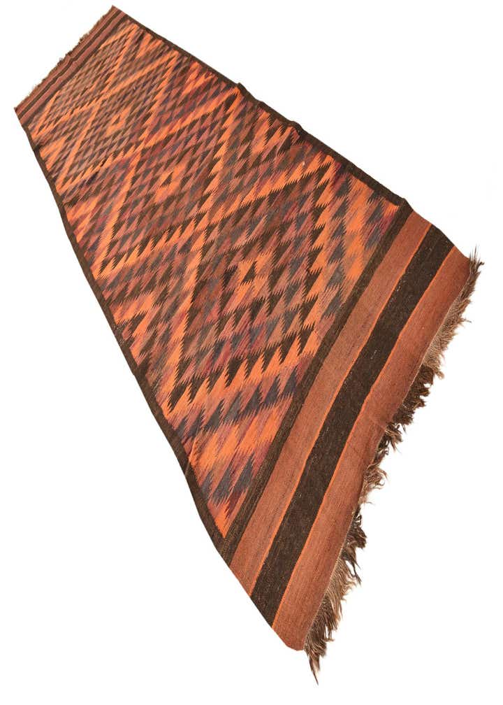 4' 5 x 14' 7 Hand Woven Kilim Fars Wool Runner Rug
