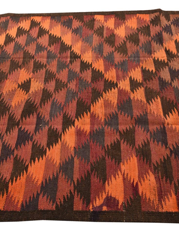 Detail image of 4' 5 x 14' 7 Hand Woven Kilim Fars Wool Runner Rug