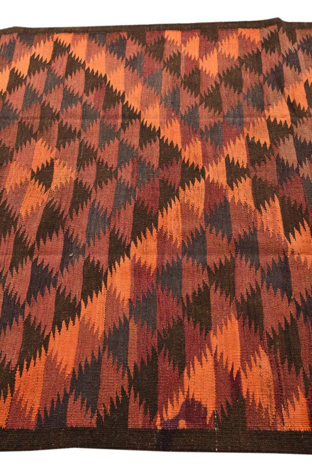 Detail image of 4' 5 x 14' 7 Hand Woven Kilim Fars Wool Runner Rug
