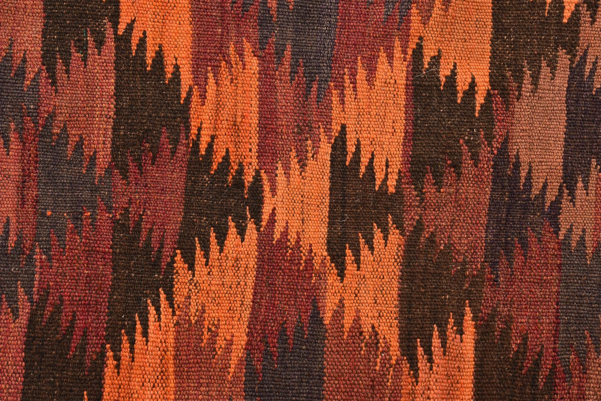 4' 5 x 14' 7 Hand Woven Kilim Fars Wool Runner Rug