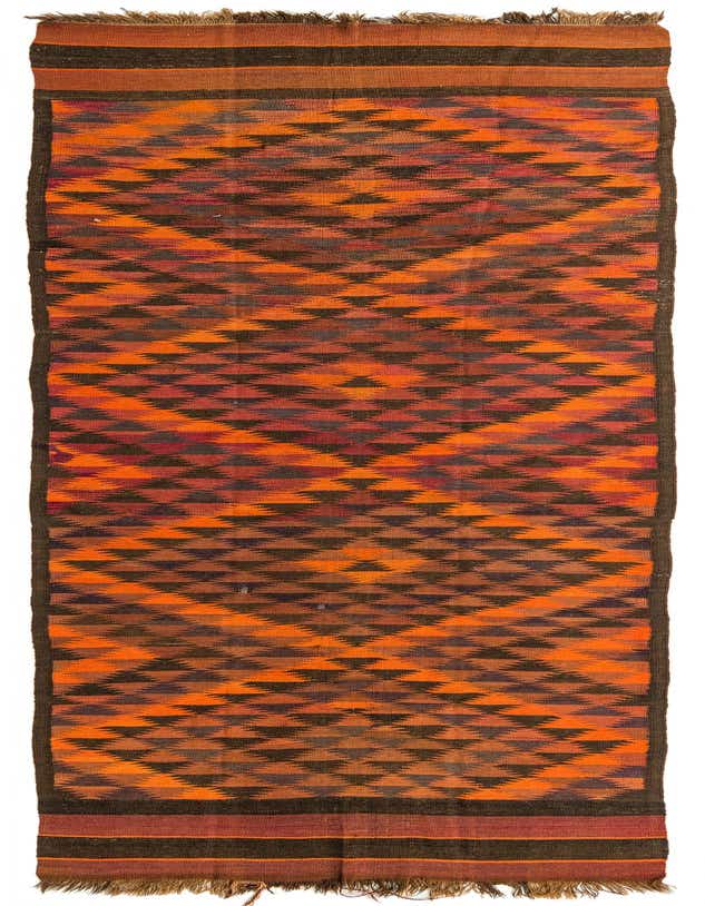 4' 5 x 14' 7 Hand Woven Kilim Fars Wool Runner Rug