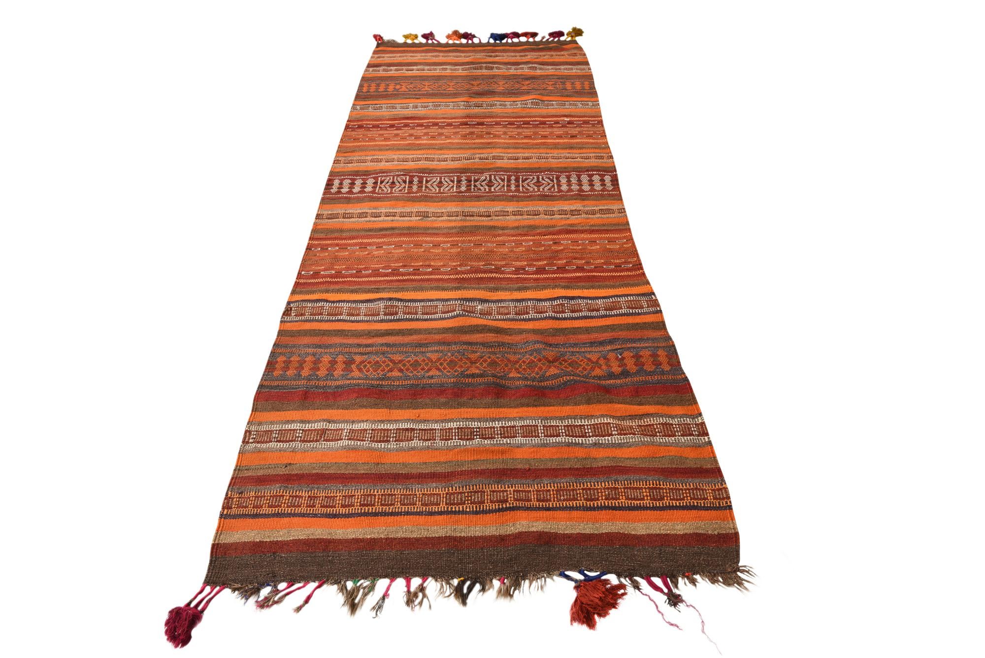105cm x 320cm Tejido a mano Kilim Fars Alfombra Lana Pasillera