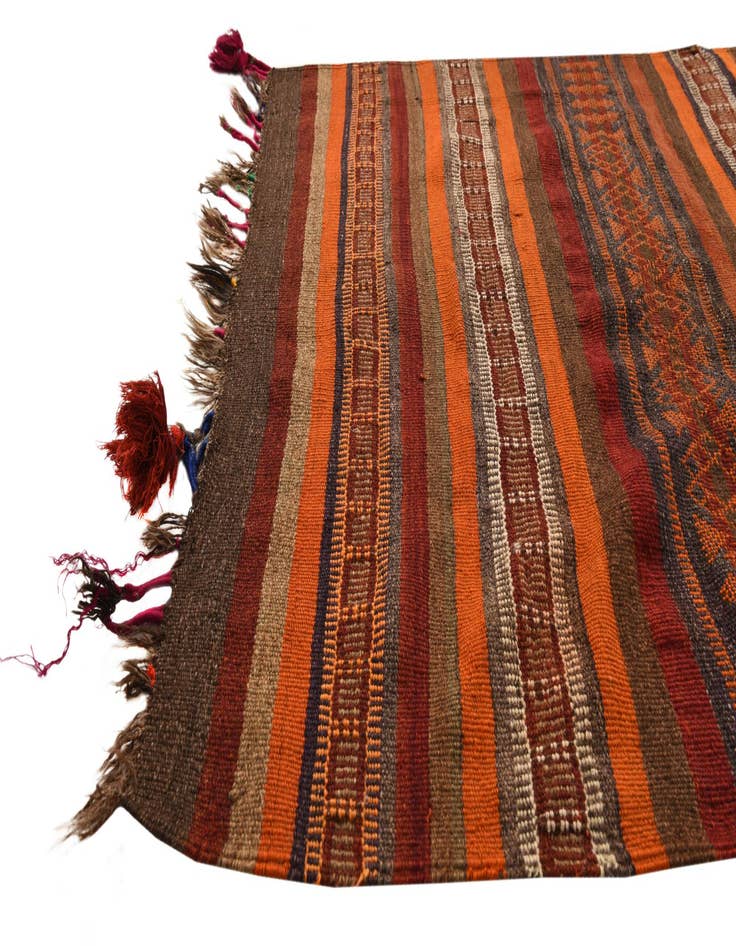Detail image of 3' 6 x 10' 5  Hand Woven Kilim Fars Wool Runner Rug