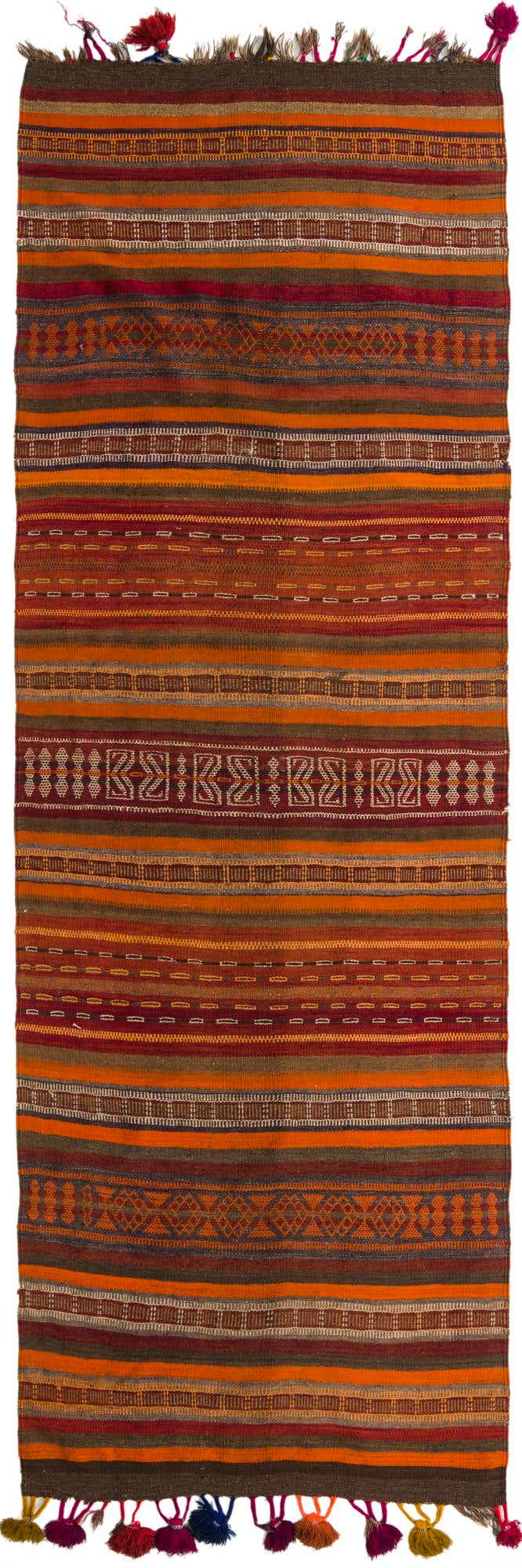 105cm x 320cm Hand Woven Kilim Fars Wool Runner Rug