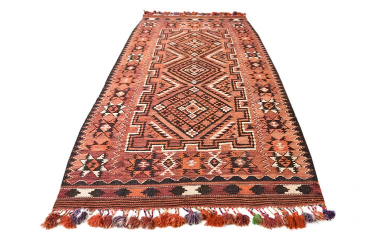 Detail image of 4' 9 x 10' 3 Hand Woven Kilim Fars Wool Runner Rug
