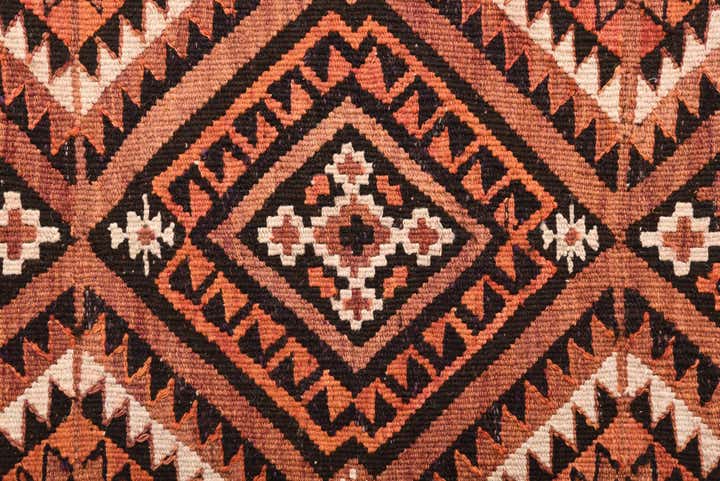 4' 9 x 10' 3 Hand Woven Kilim Fars Wool Runner Rug