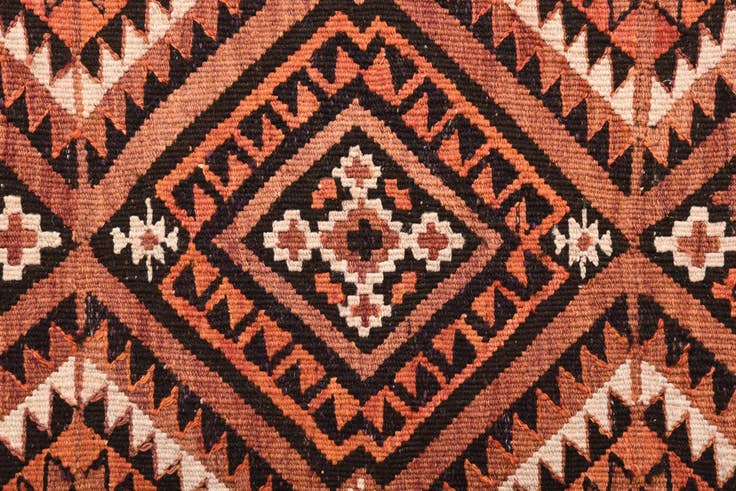 Detail image of 4' 9 x 10' 3 Hand Woven Kilim Fars Wool Runner Rug