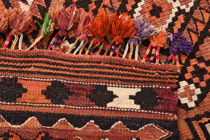 4' 9 x 10' 3 Hand Woven Kilim Fars Wool Runner Rug