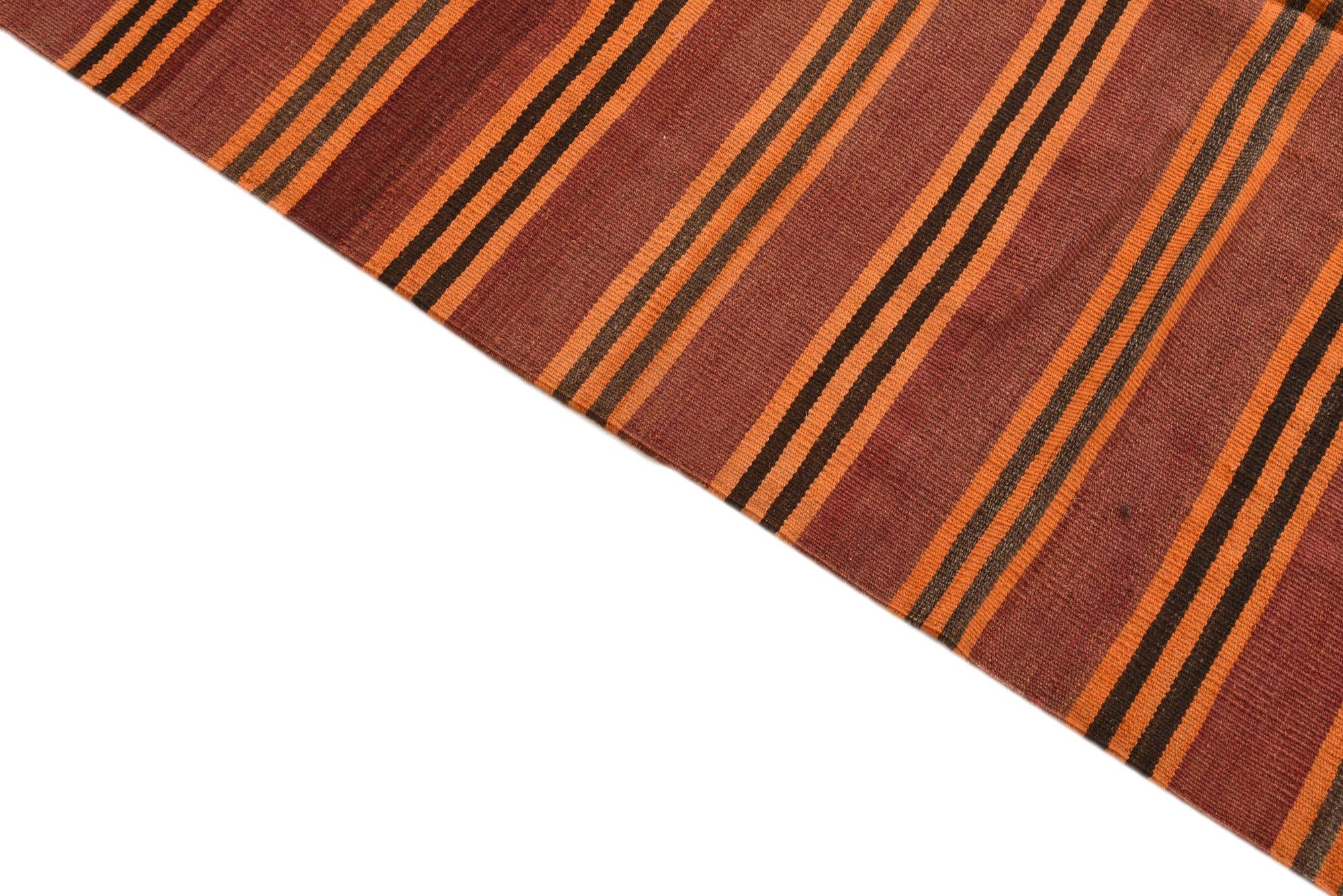 6' 6 x 14' Hand Woven Kilim Fars Wool Runner Rug