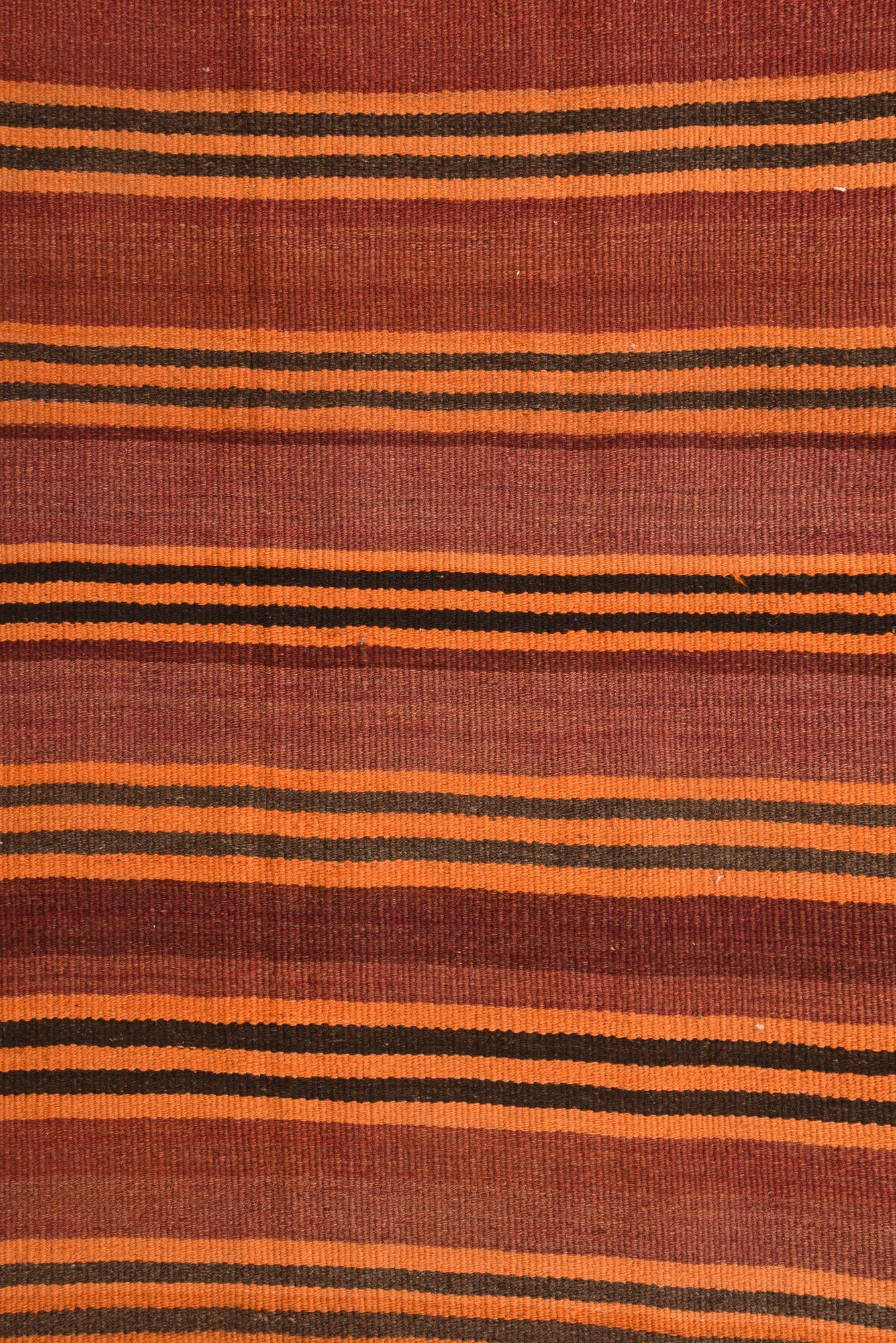 6' 6 x 14' Hand Woven Kilim Fars Wool Runner Rug