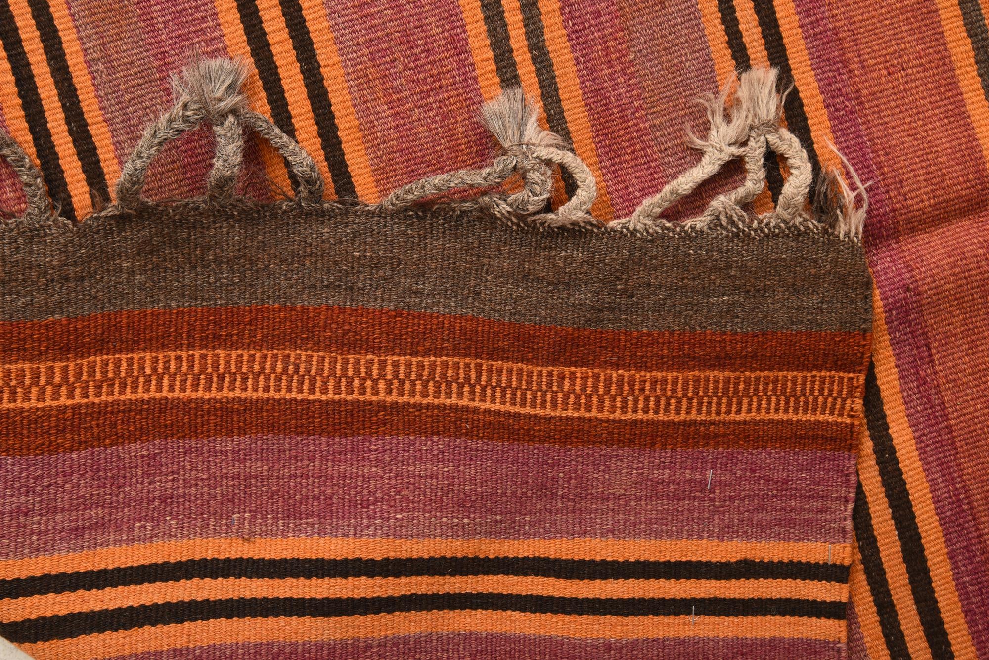 6' 6 x 14' Hand Woven Kilim Fars Wool Runner Rug