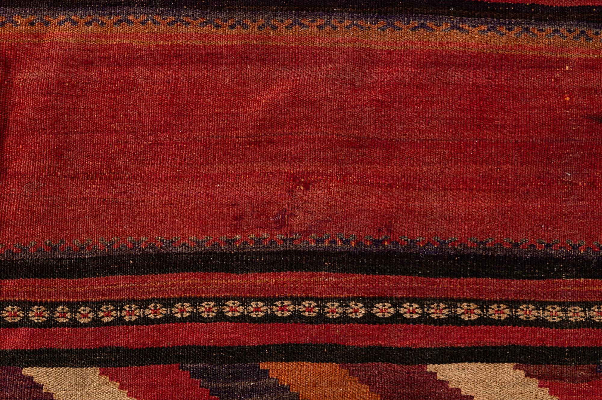 135cm x 375cm Tejido a mano Kilim Fars Alfombra Lana Pasillera