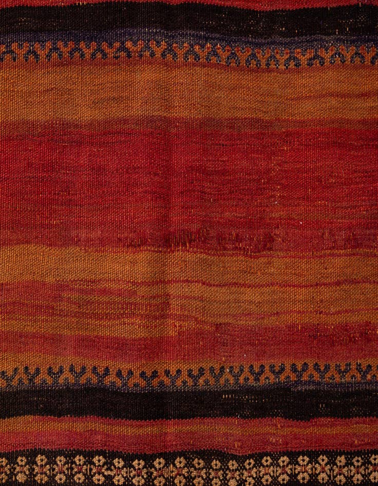 Detail image of 4' 6 x 12' 4  Hand Woven Kilim Fars Wool Runner Rug