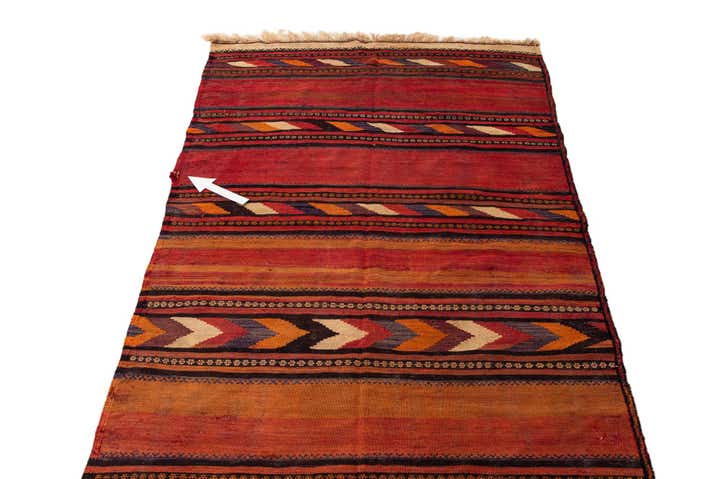 135cm x 375cm Hand Woven Kilim Fars Wool Runner Rug