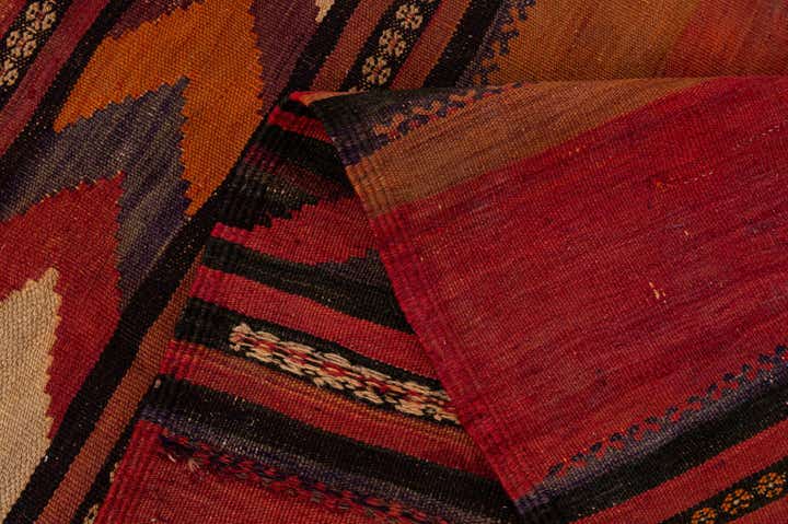 135cm x 375cm Hand Woven Kilim Fars Wool Runner Rug
